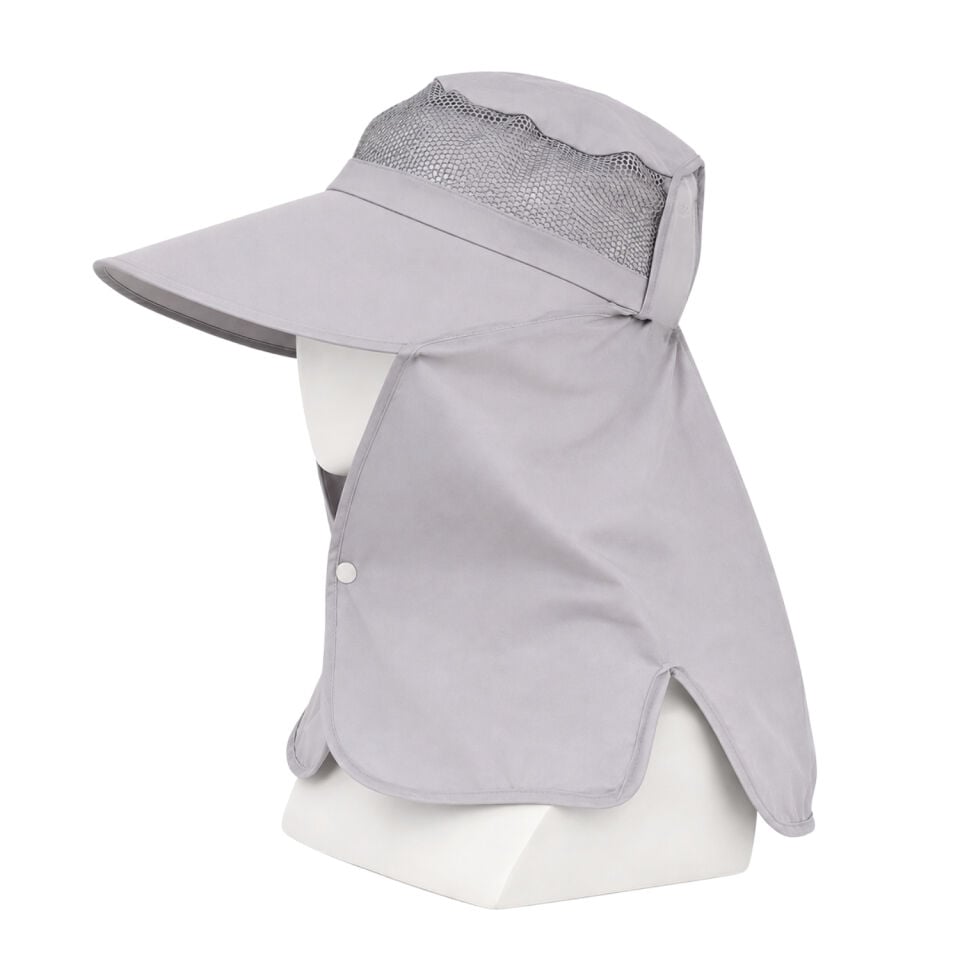 Ense Korumalı Outdoor Şapka - Fileli - Gri - Savex