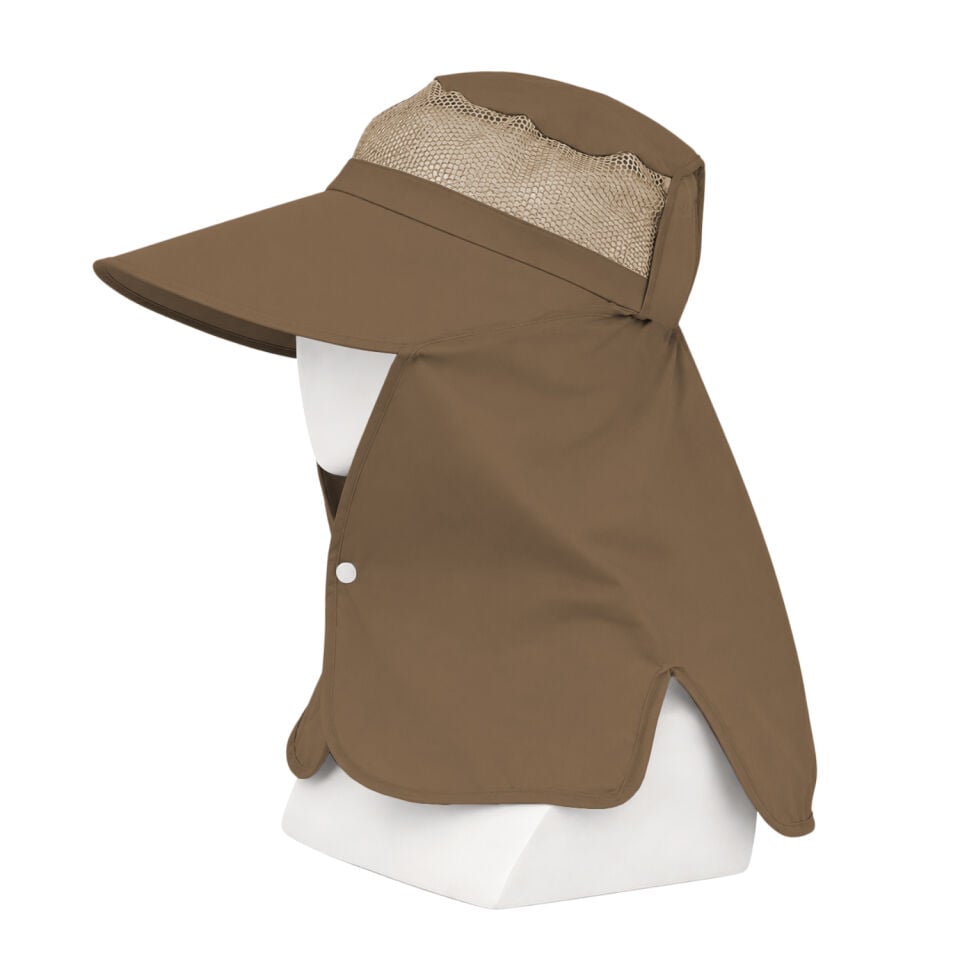 Ense Korumalı Outdoor Şapka - Fileli - Kahve - Savex
