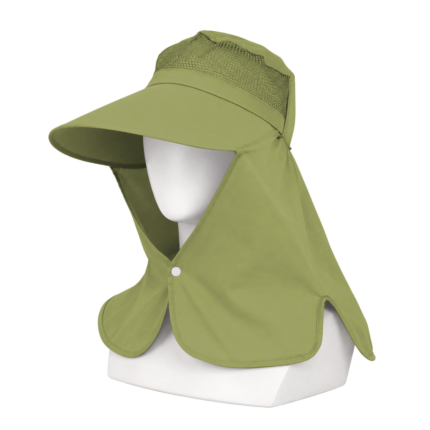 Ense Korumalı Outdoor Şapka - Fileli - Haki - Savex