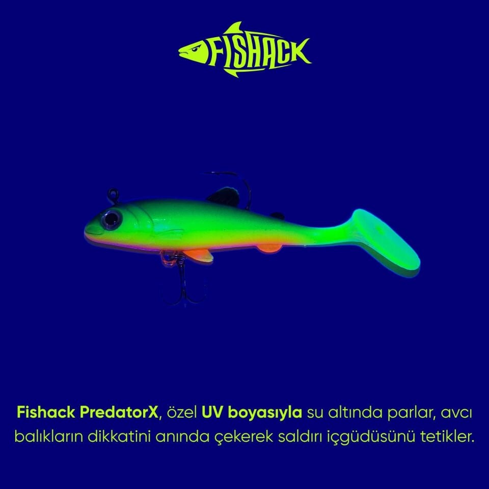 Silikon Balık - 15g 100mm - Üçlü İğneli - Fishack - UV Boyalı - Liechen