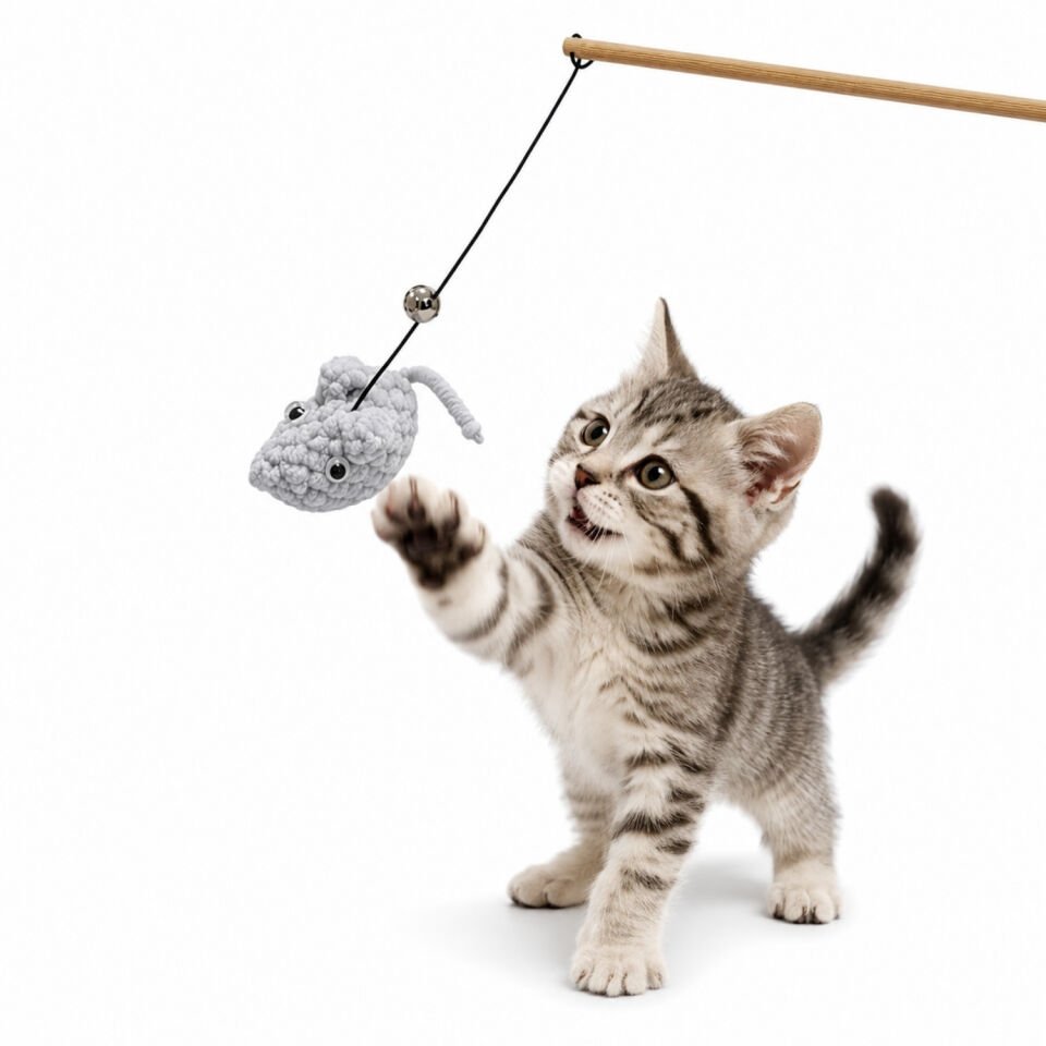 Kedi Oltası - Dawcat - Fare Figürlü - Gri