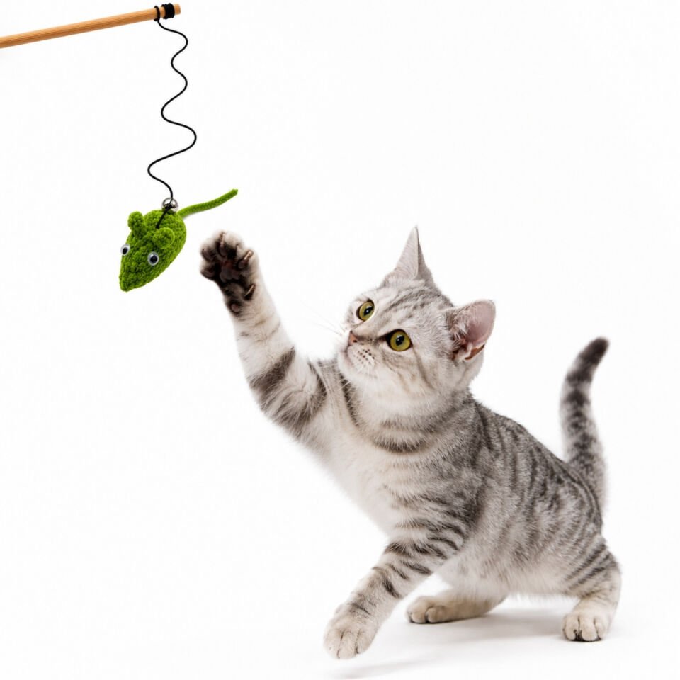 Kedi Oltası - Dawcat - Fare Figürlü - Yeşil
