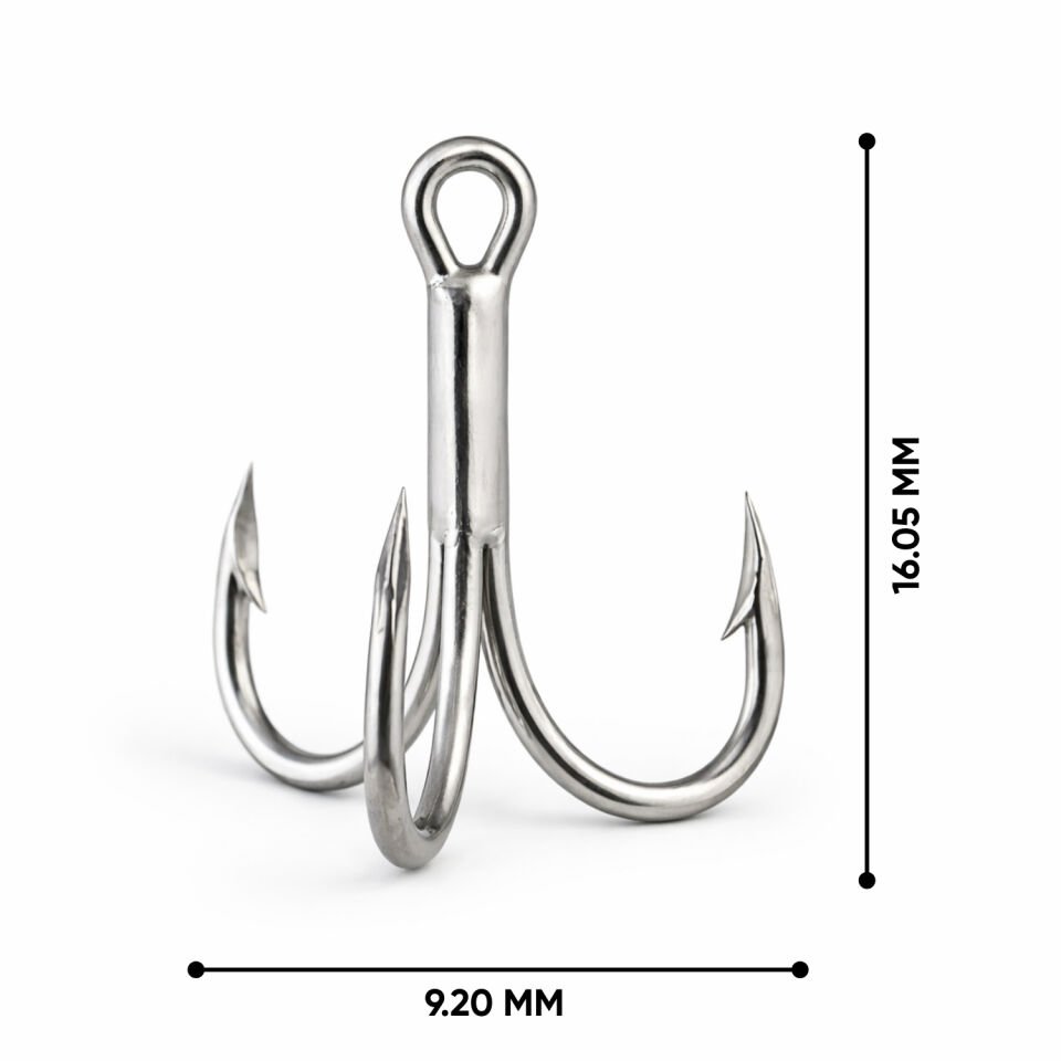 Üçlü İğne - Nikel Üçlü Kanca - Fishack 3210 - 10 Adet -  No: 9