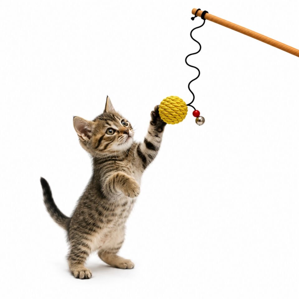 Kedi Oltası - Dawcat - İp Yumağı - Bej