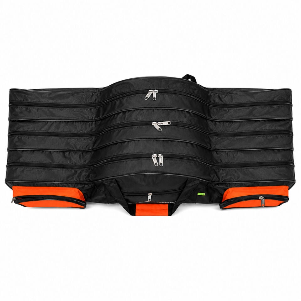 Olta/Kamış Çantası - Fishack - 3 Gözlü - Cepli - Siyah/Turuncu - 120 cm