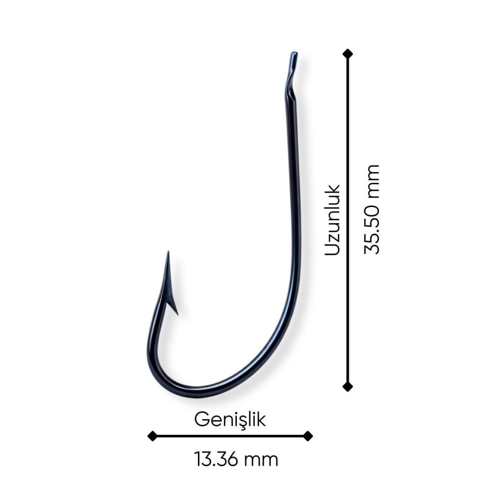 Olta İğnesi - Mustad - 2300 - Lacivert - No: 10  (25'li Paket)