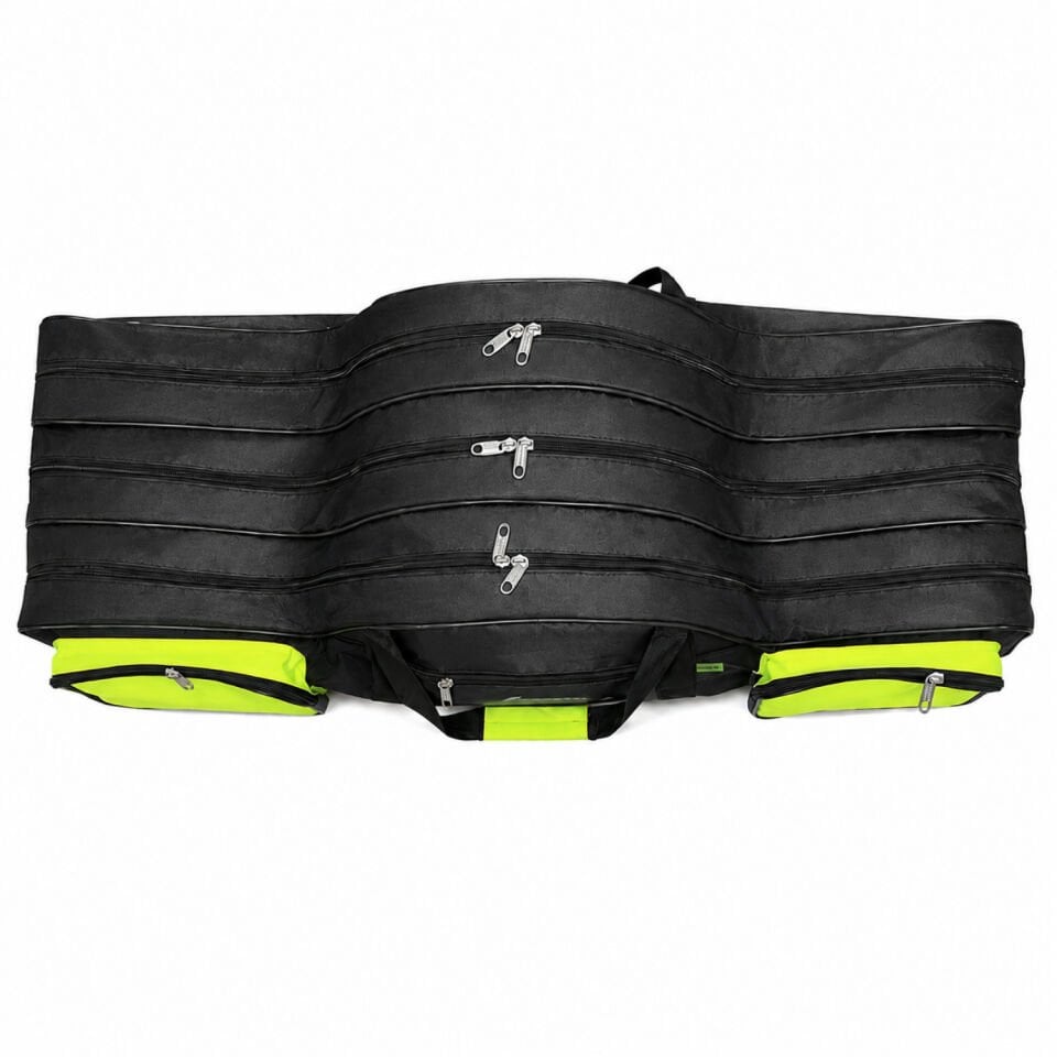 Olta/Kamış Çantası - Fishack - 3 Gözlü - Cepli - Siyah/Fosfor Yeşili - 100 cm
