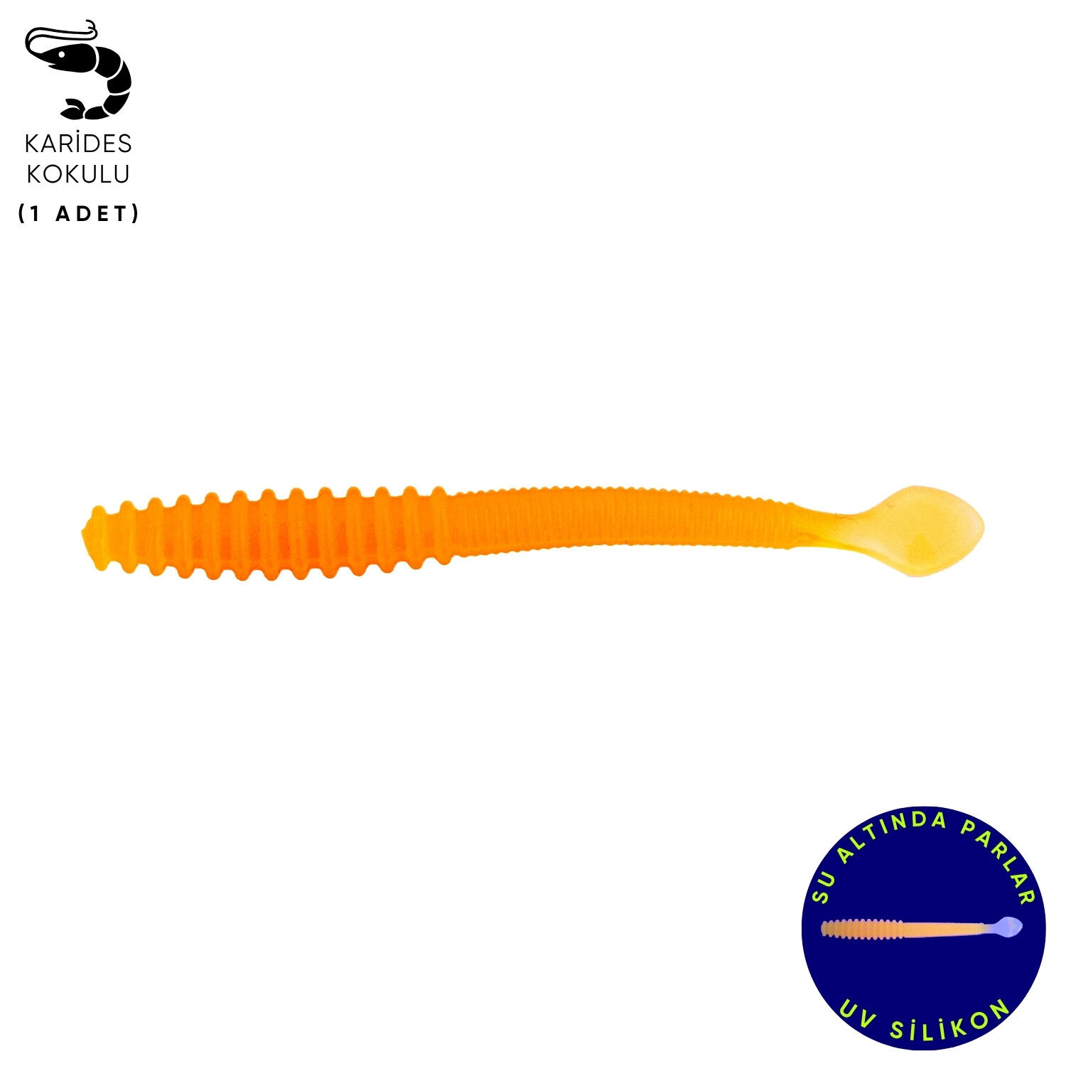 Silikon Kurt Yem - 2,2g 87mm - Fishack Wormix - Orange
