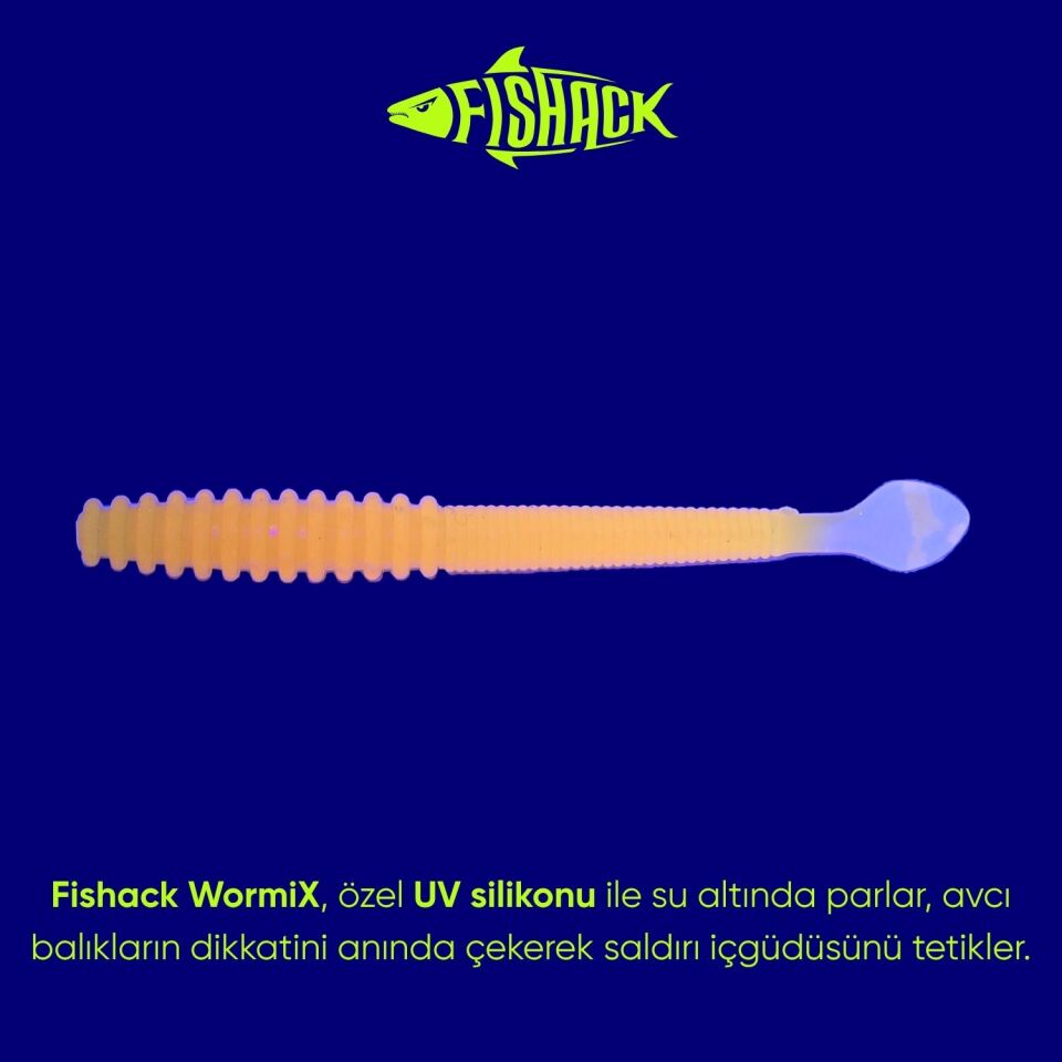 Silikon Kurt Yem - 2,2g 87mm - Fishack Wormix - Orange