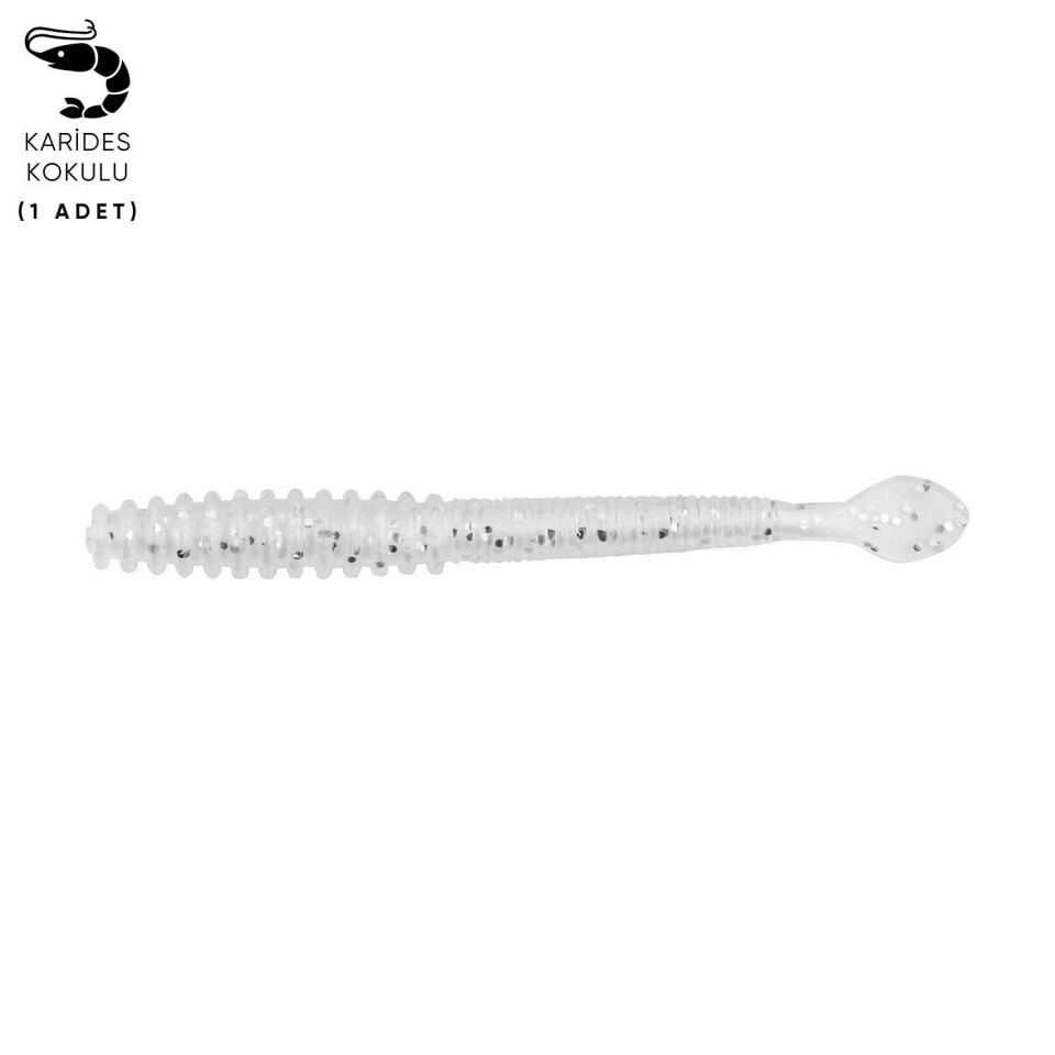 Silikon Kurt Yem - 2,2g 87mm - Fishack Wormix - Silver White