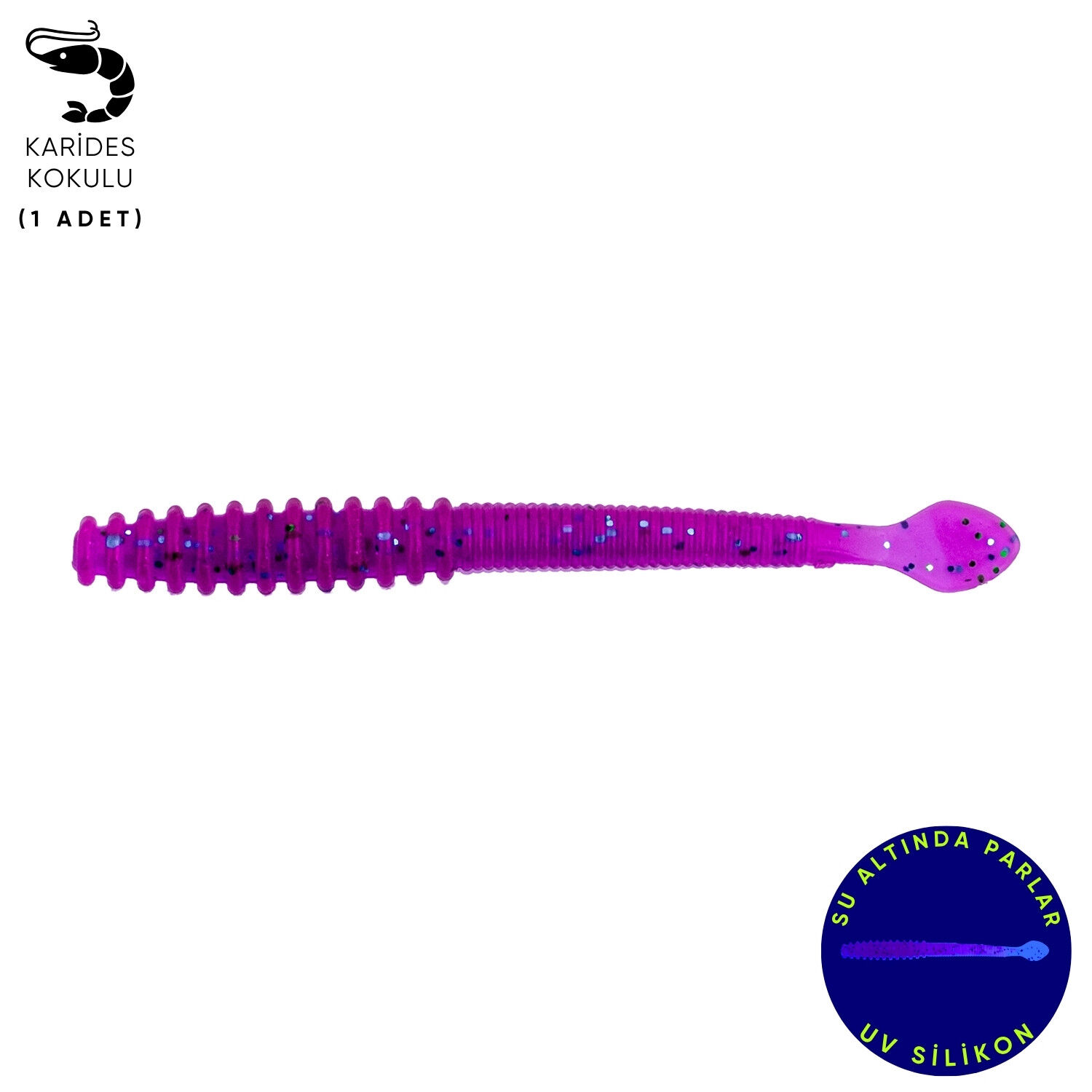 Silikon Kurt Yem - 2,2g 87mm - Fishack Wormix - Purple