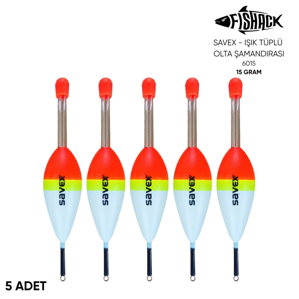 Işık Tüplü Olta Şamandırası - Savex - (6015) - 5 Adet - 15 gr