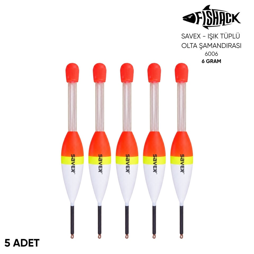 Işık Tüplü Olta Şamandırası - Savex - (6006) - 5 Adet - 6 gr