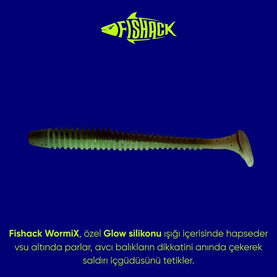 Silikon Kurt Yem - 4,2g 105mm - Turna/Levrek Silikonu - 1 Adet - Yeşil/Kahve