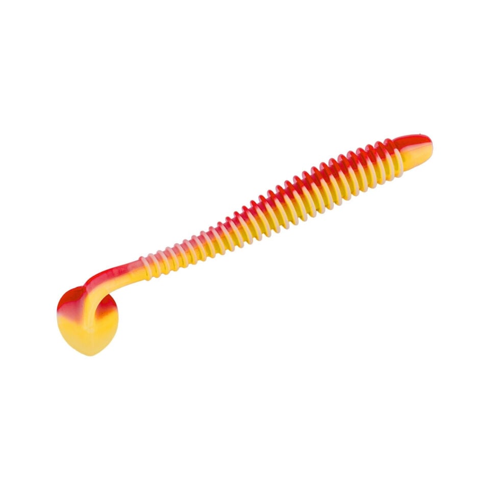 Silikon Kurt Yem - 4,2g 105mm - Turna/Levrek Silikonu - 1 Adet - Kırmızı/Sarı