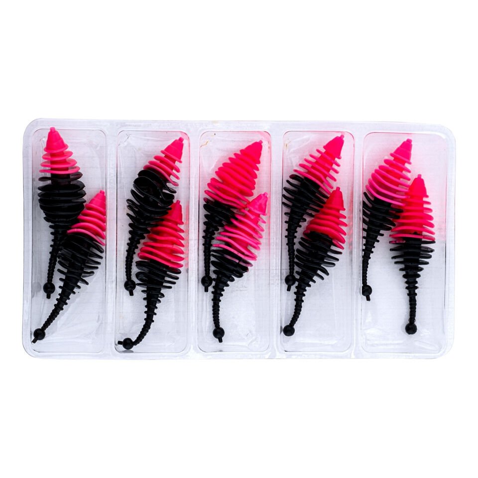 Silikon Kurt Yem - 3g 65mm - Fishack Wormix - 1 Adet - Pembe/Siyah