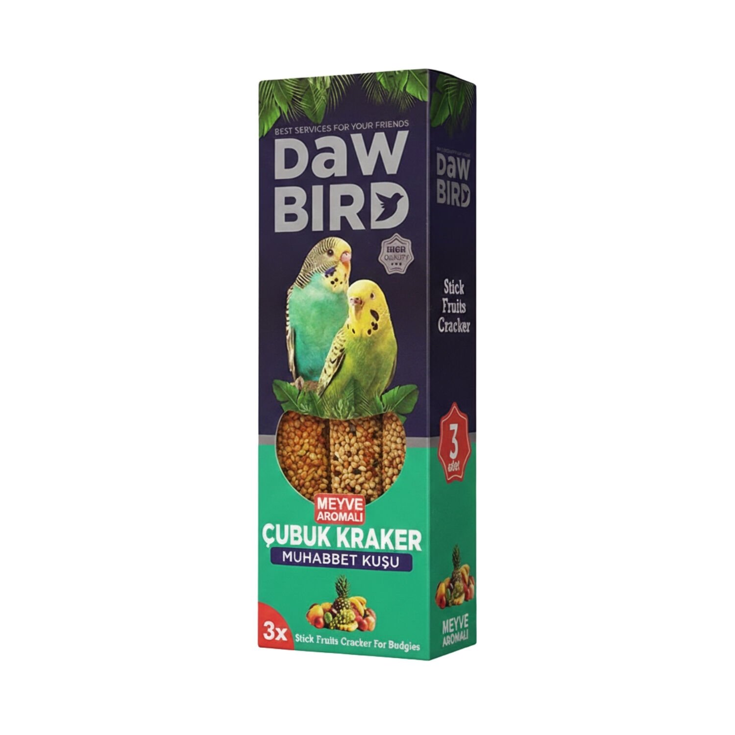 Kuş Krakeri - Dawbird - Meyve Aromalı - 3'lü