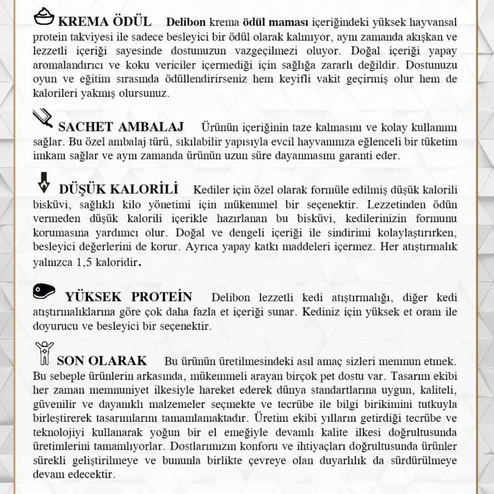 Kedi Ödül Maması - Creamy - Dana Ciğerli - 15 gr 5'li - Delibon