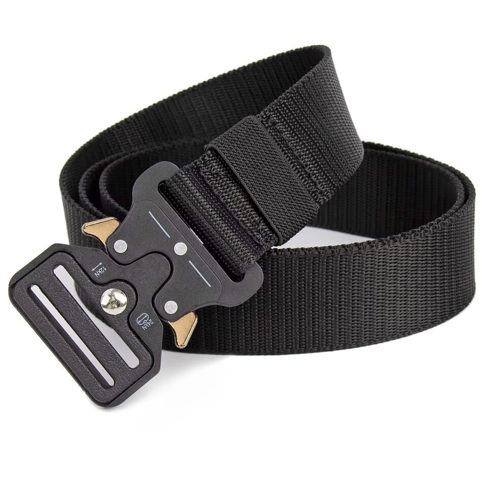 Outdoor Taktik Kemer - Metal Toka - Siyah - 120cm