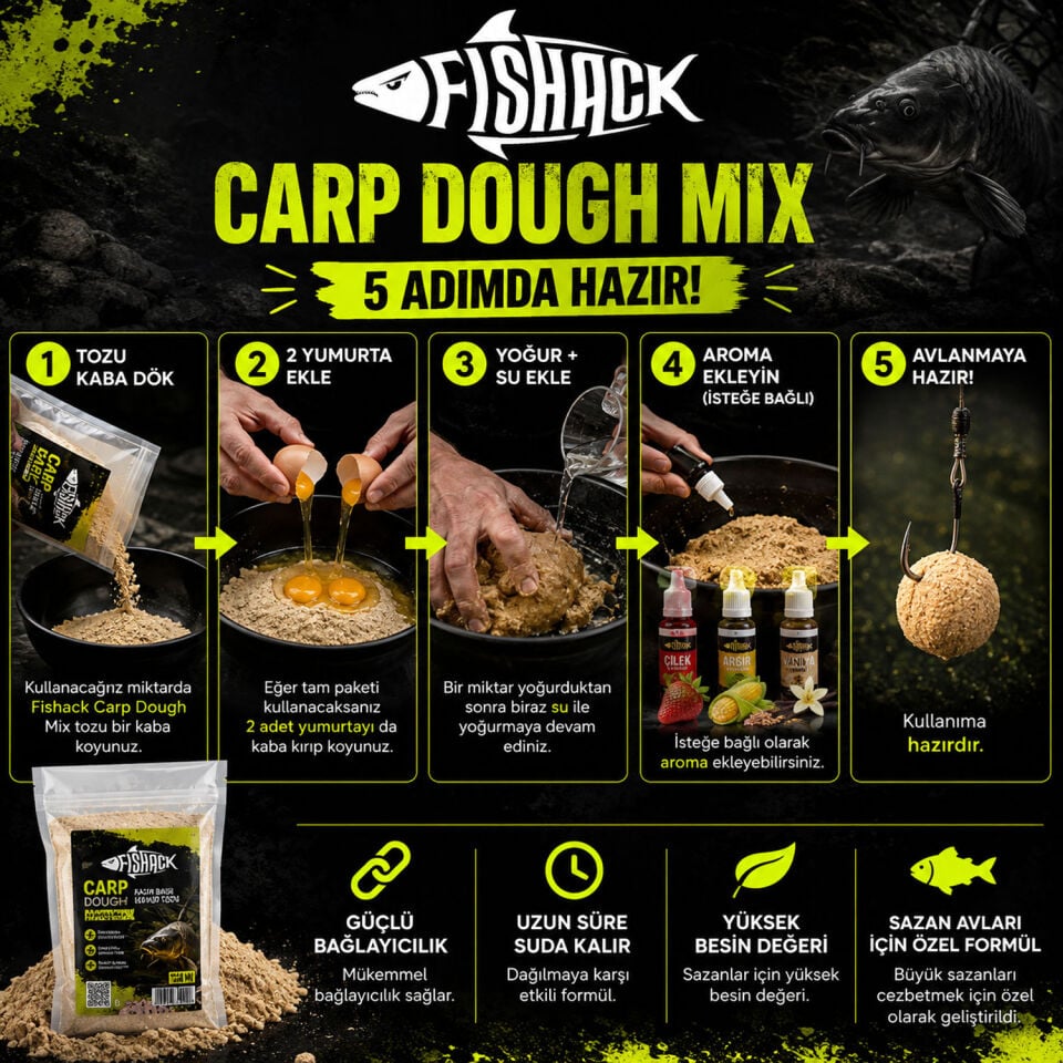 Sazan Hamur Tozu - Özel Katkılı - Carp Dough Mix - 850gr