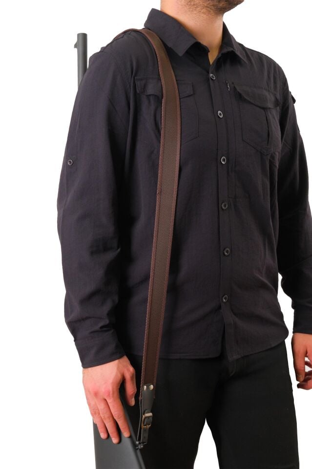 Tüfek Askı Kayışı - Savage - 4 cm Kolon - Kahve