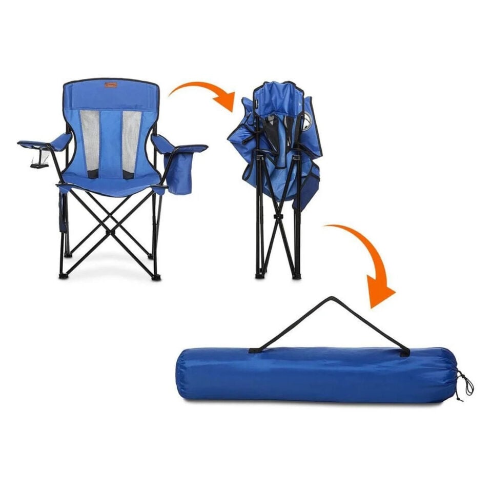 Katlanır Kamp Piknik Sandalyesi - Madfox Beacon - Bardaklıklı - Mavi - 547286