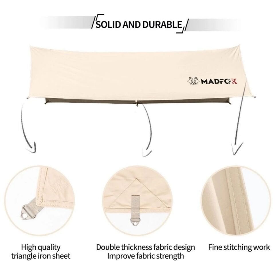 Çadır Brandası - Madfox - Güneş ve Rüzgar Koruma - OEM Kanvas Tarp 4*3 mt