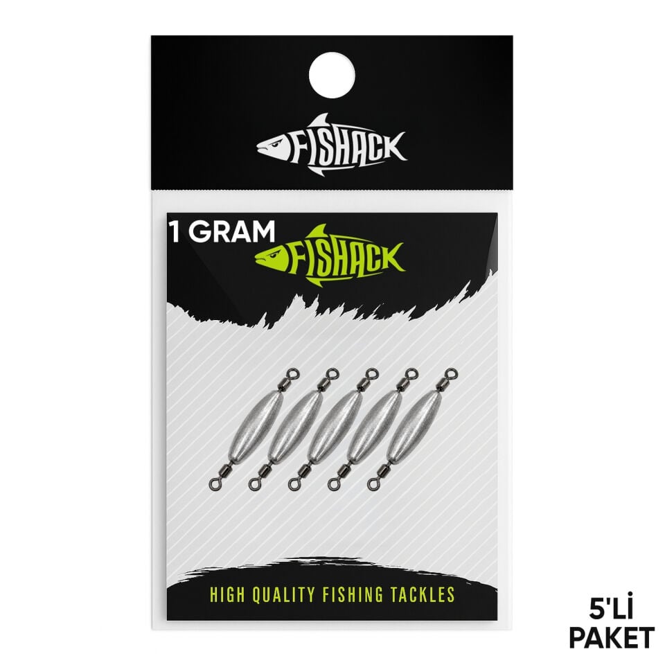 Çift Taraflı Fırdöndülü Kurşun - Fishack - 1 Gram (5'li)