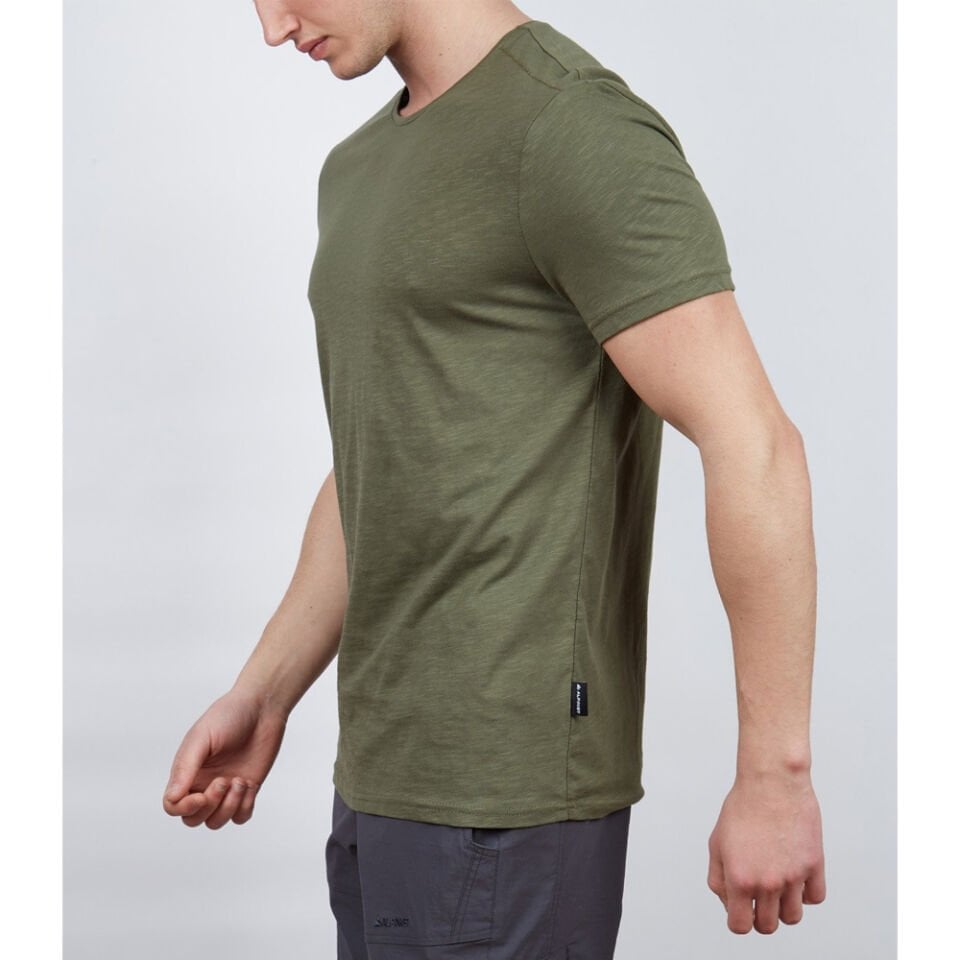 Erkek Tişört - Pamuklu Spor Tişört - Basic - Haki (600400)