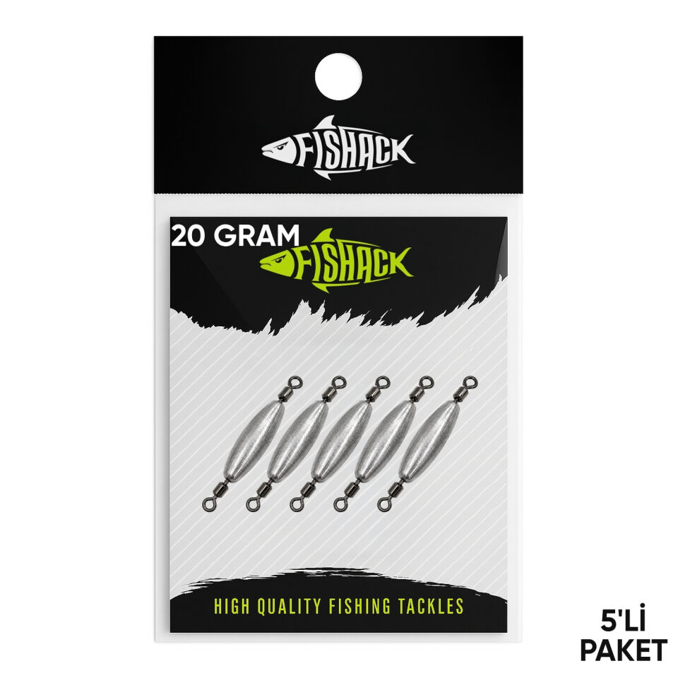 Çift Taraflı Fırdöndülü Kurşun - Fishack - 20 Gram (5'li)