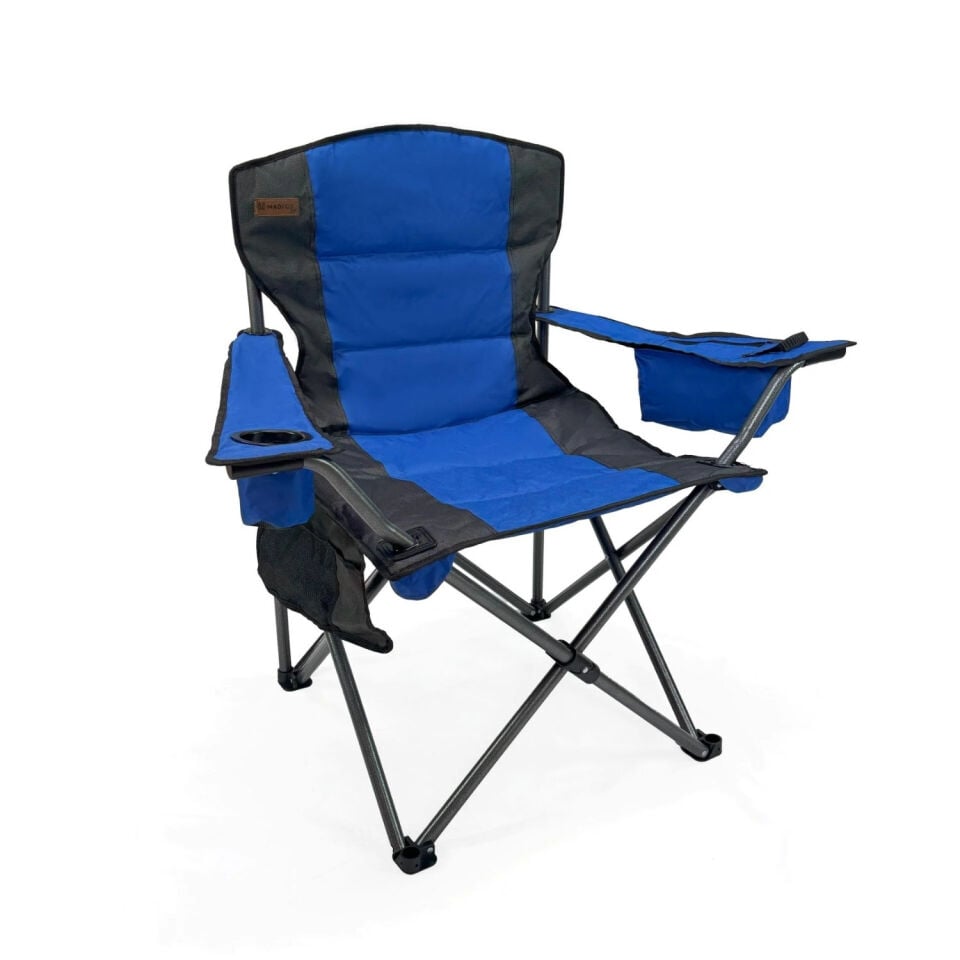 Katlanır Kamp Piknik Sandalyesi - Madfox Echo - Bardaklıklı - Mavi - 547287