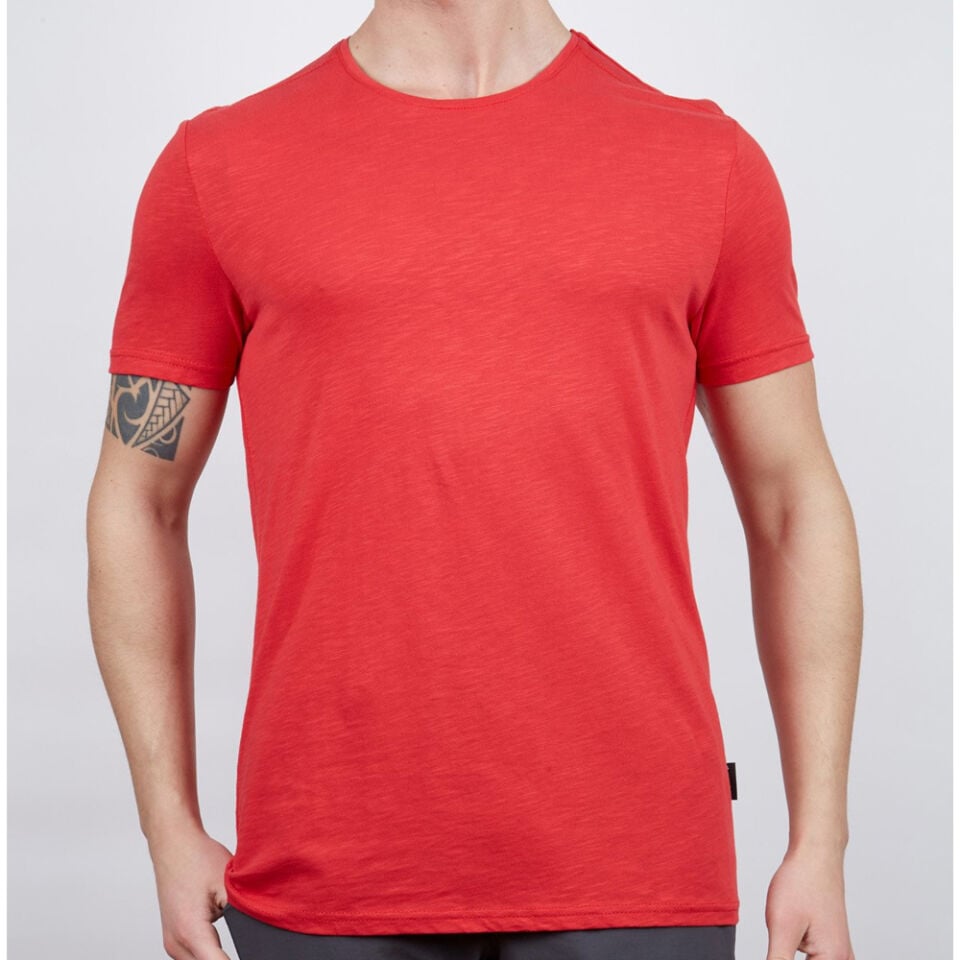Erkek Tişört - Pamuklu Spor Tişört - Basic - Kırmızı (600400)