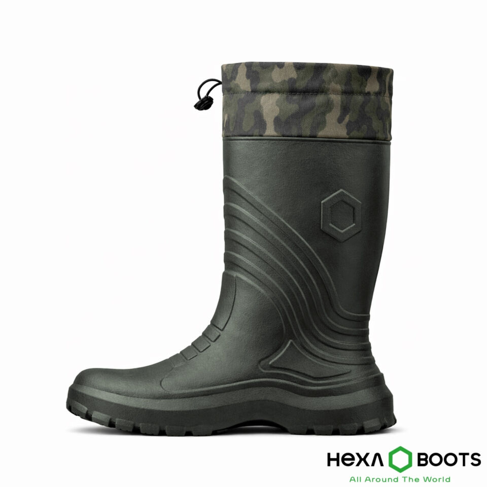 Ultra Hafif EVA Uzun Avcı Çizmesi - Haki - Konçlu - Hexa Boots