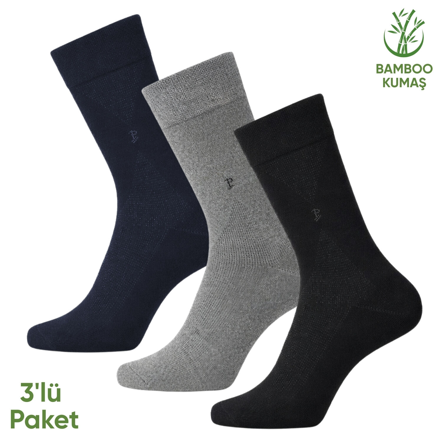 Bambu Erkek Soket Çorap - 3 Çift - Dikişsiz - Gagavuz - 17666 - Set 4