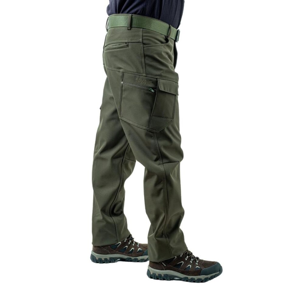 İçi Polarlı Softshell Pantolon - Su Rüzgar Geçirmez - Savage - Haki