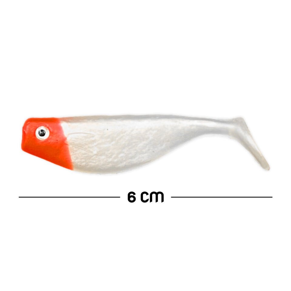 Silikon Balık Yem - DFT - 6cm - Kırmızı/Beyaz (141-3017) - 5'li Paket