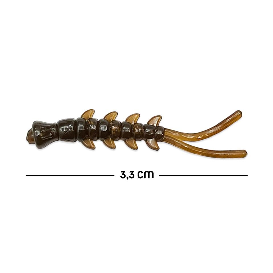 Silikon Kurt Balık Yemi - Kokulu - D Tail - Kahve - Power Bait (9957)