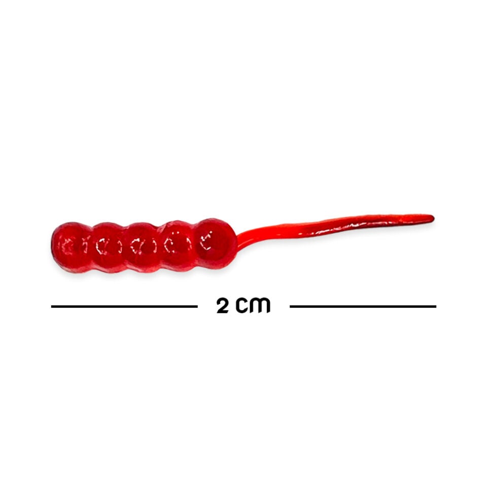 Silikon Kurt Balık Yemi - Kokulu - Maggot - Kırmızı - Power Bait (9953)