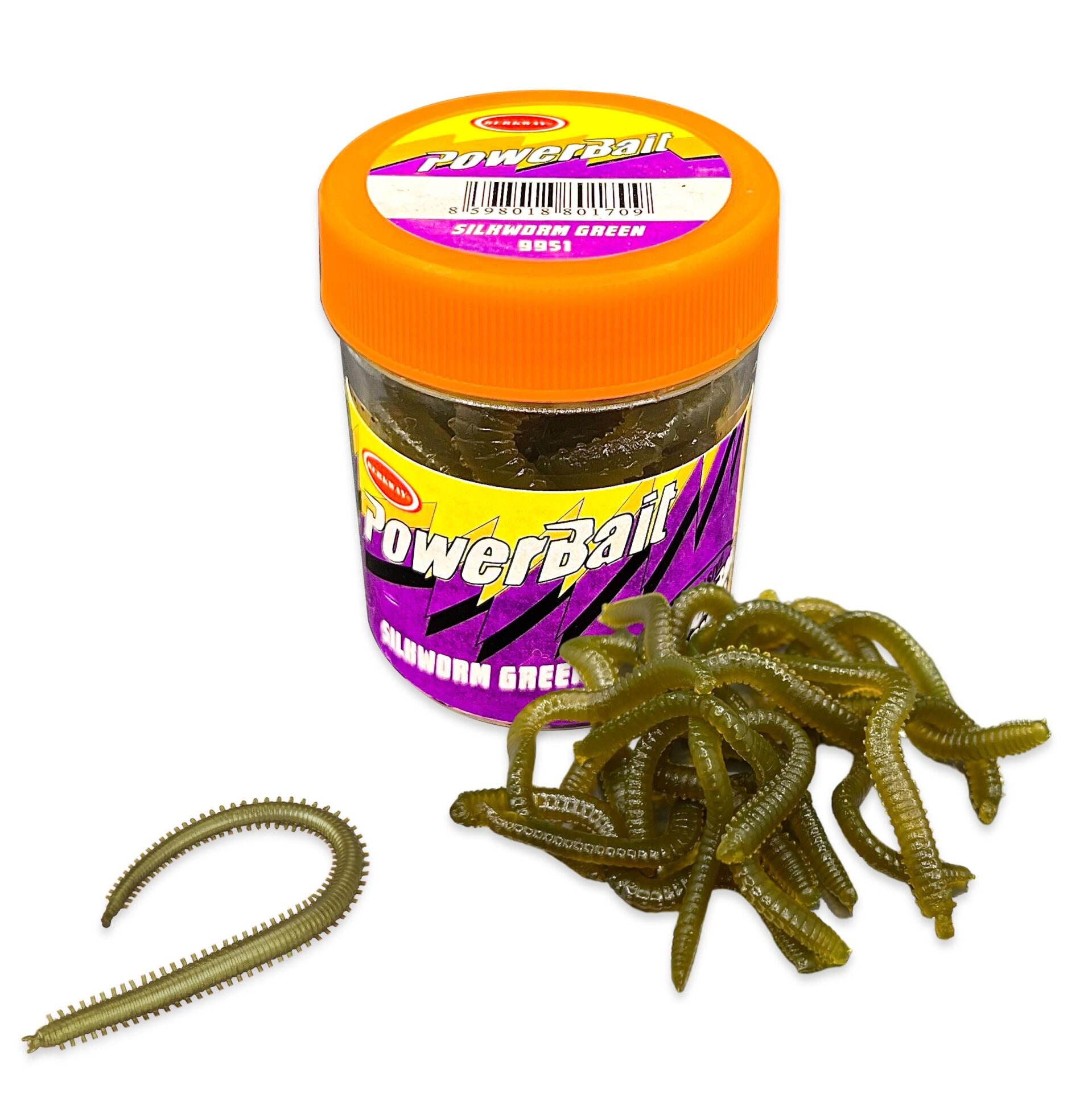 Silikon Kurt Balık Yemi - Kokulu - Silkworm - Yeşil - Power Bait (9951)