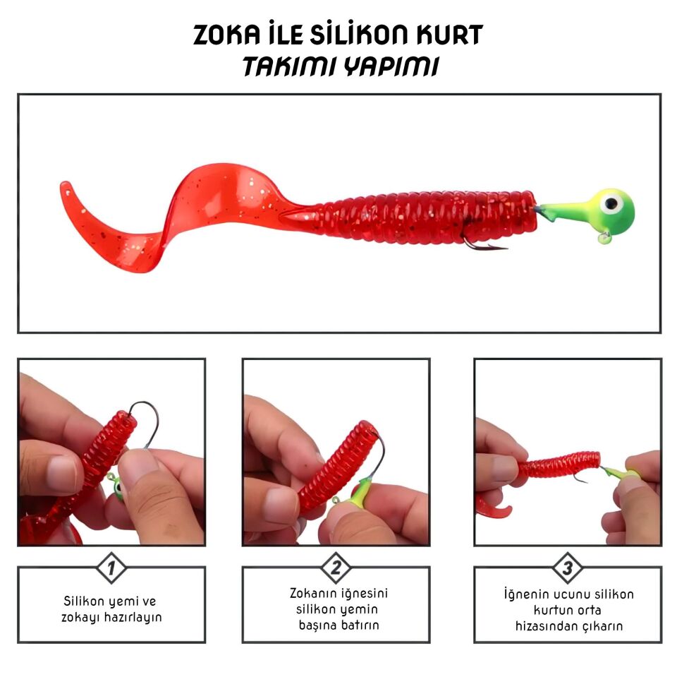 Silikon Kurt Yem - 60mm - Yeşil - Yumy (18065-SM024-02)
