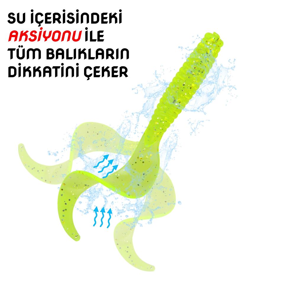 Silikon Kurt Yem - 35mm - Yeşil - Yumy (SM024-02-18035)