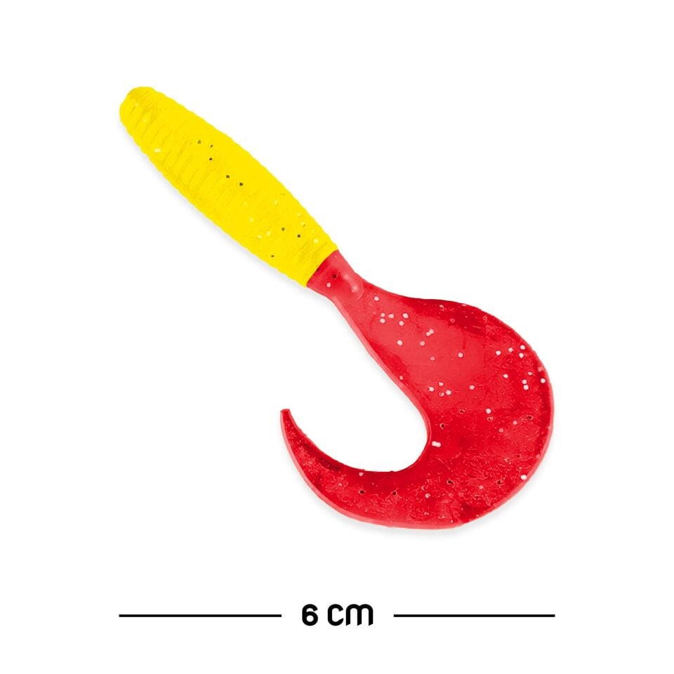 Silikon Kurt Yem - 60mm - Kırmızı/Sarı - Yumy (18065-456)