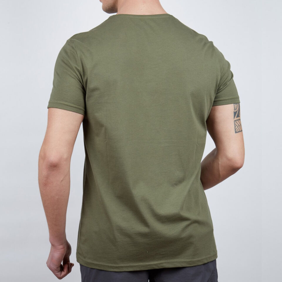 Erkek Tişört - Pamuklu Spor Tişört - Buteo - Haki (600610)