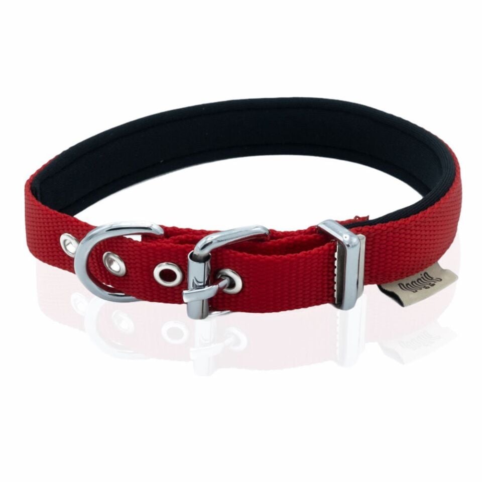 Doggie Konfor Dokuma Boyun Tasması Kırmızı 2.5*37-45 cm (DSBT-2510 M)