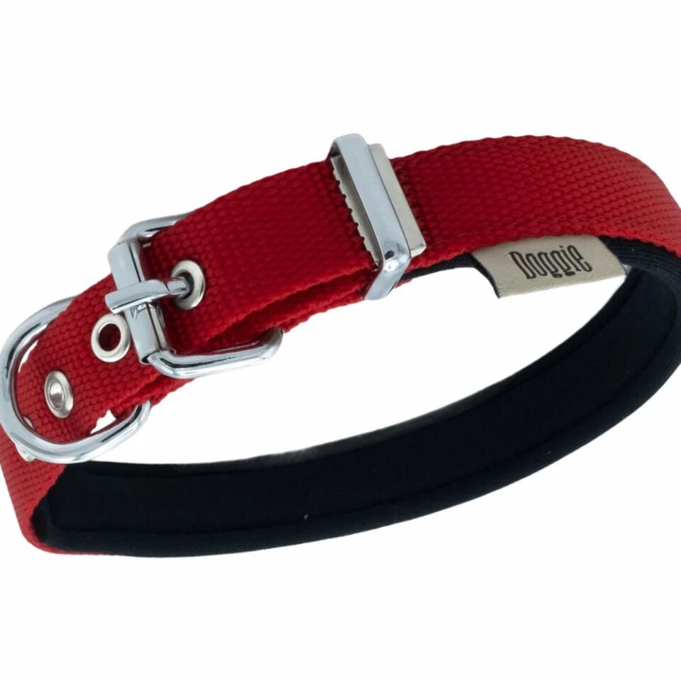 Doggie Konfor Dokuma Boyun Tasması Kırmızı 2.5*37-45 cm (DSBT-2510 M)