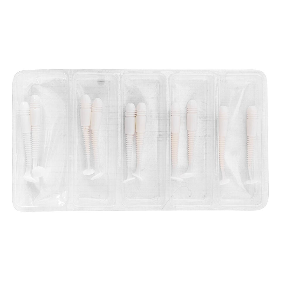 Silikon Kurt Yem - 1,1g 55mm - Fishack Wormix - 10 Adet - UV - Beyaz