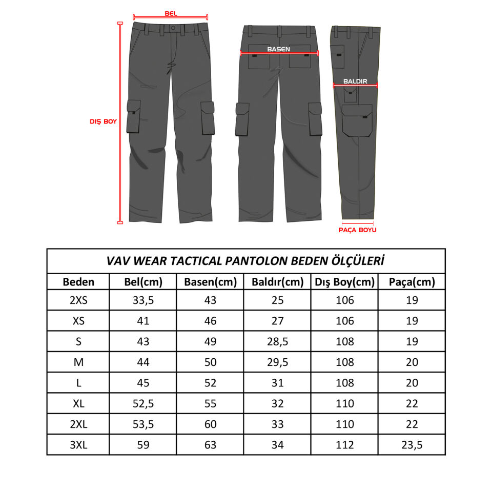 Taktikal Outdoor Erkek Pantolon - Vav Hidden 12 Siyah