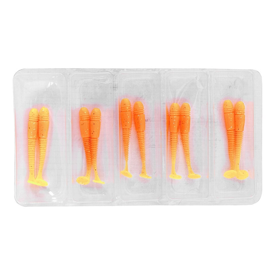 Silikon Kurt Yem - 1,1g 55mm - Fishack Wormix - 10 Adet - UV - Turuncu