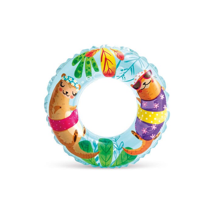 Çocuk Yüzme Simidi - Intex - Şeffaf Desenli - Gök Mavisi - 61cm (59242)