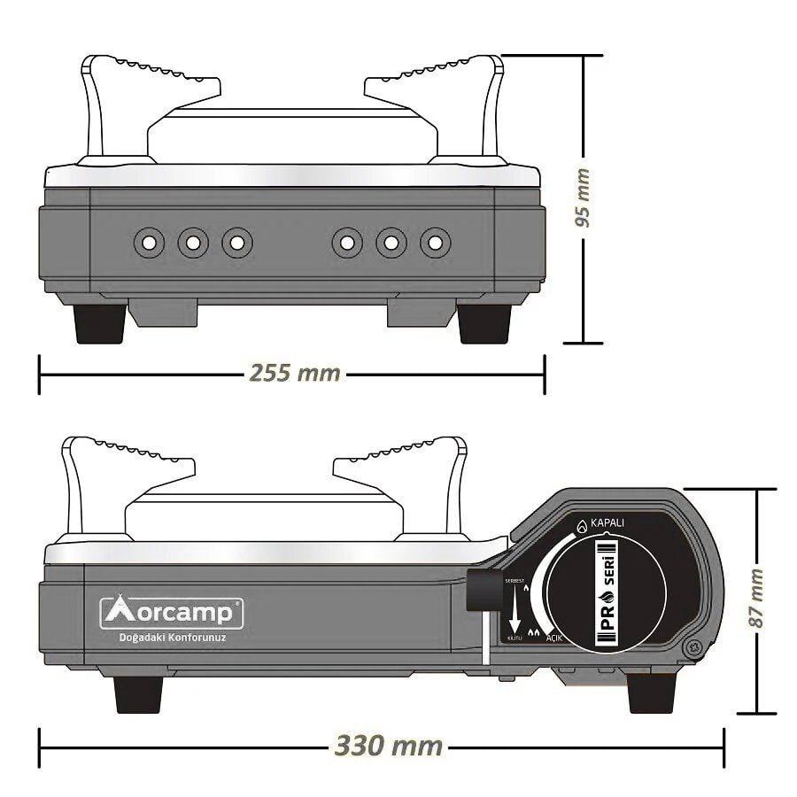 Tekli Portatik Ocak - Orcamp - Gri (CK-505)